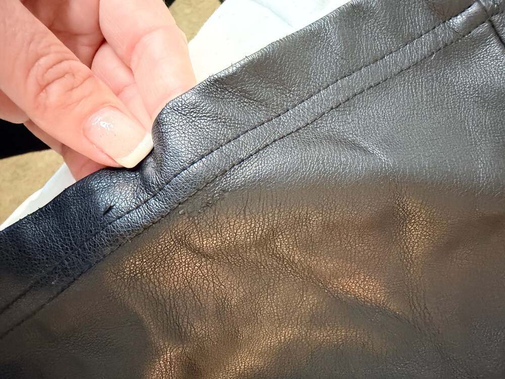 Garage Black Faux Leather High Rise Flare Pants | Size XS - Picture 7 of 11
